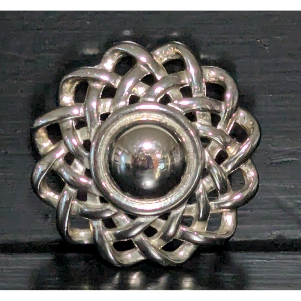 Vintage Givenchy‎ Paris New York Stamped Silver Tone Infinity Knot Brooch